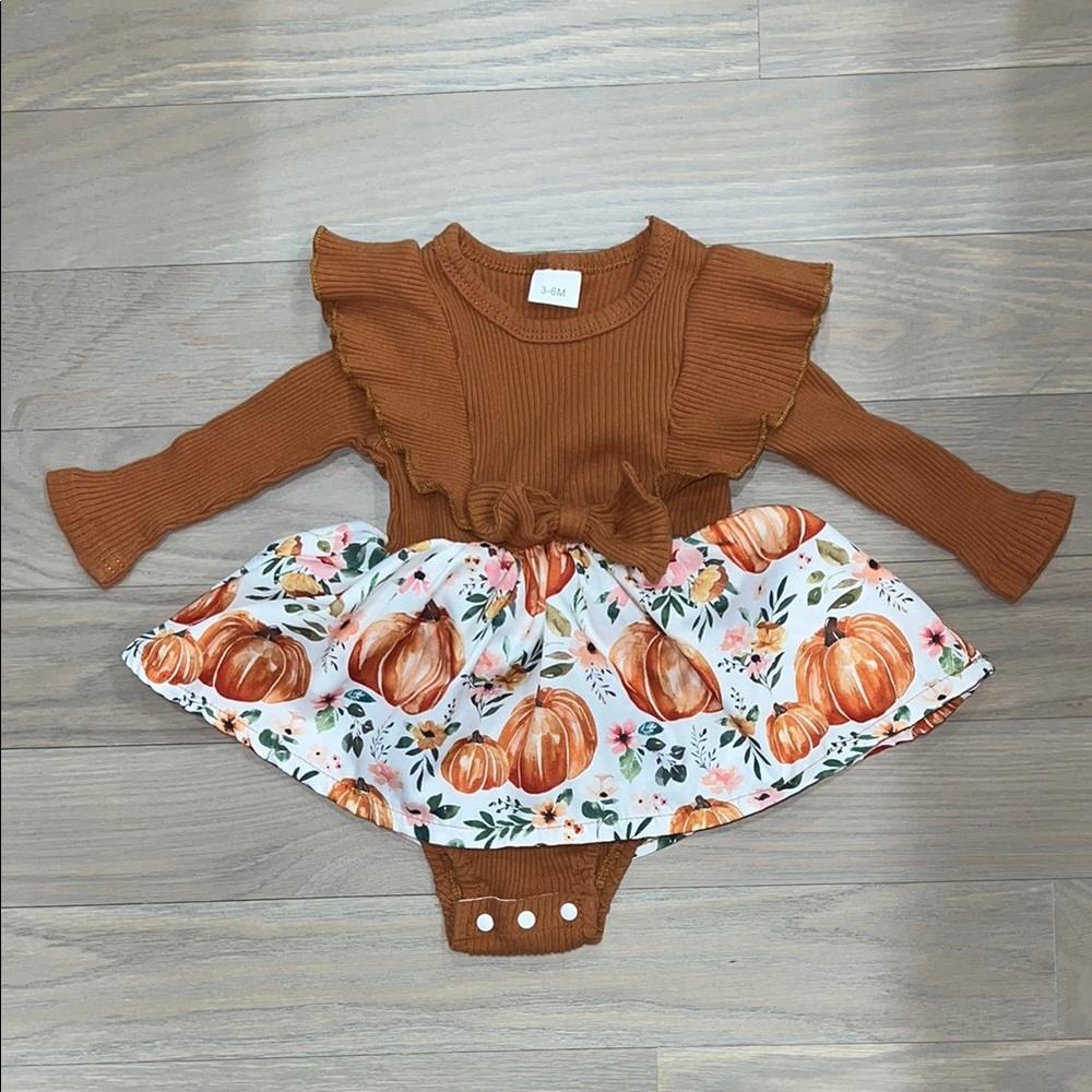 Autumn Pumpkin Flower Dress